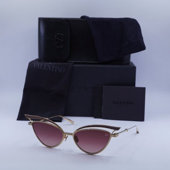 🕶️ New Valentino V-GLASSLINER VLS-118C Sunglasses - White Gold Frame - Picture 11 of 11